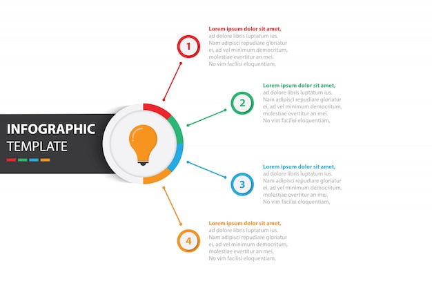 Plantilla de infografía de negocios coloridos con 4 opciones