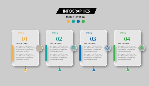 Plantilla de infografía de negocios de cuatro pasos