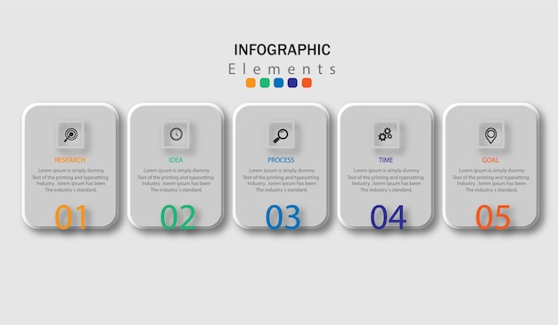 Plantilla de infografía de negocios de cuatro pasos