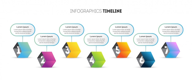 Plantilla de infografía negocios con cubos 3d.