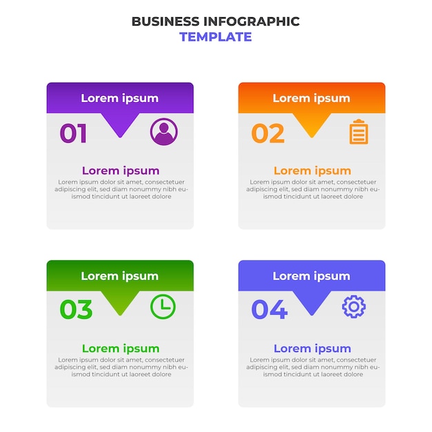 Plantilla de infografía de negocios degradado moderno simple