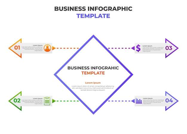 plantilla de infografía de negocios degradado moderno simple