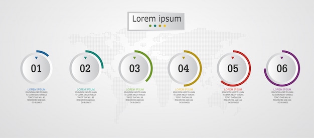 Plantilla de infografía de negocios y educación diagrama