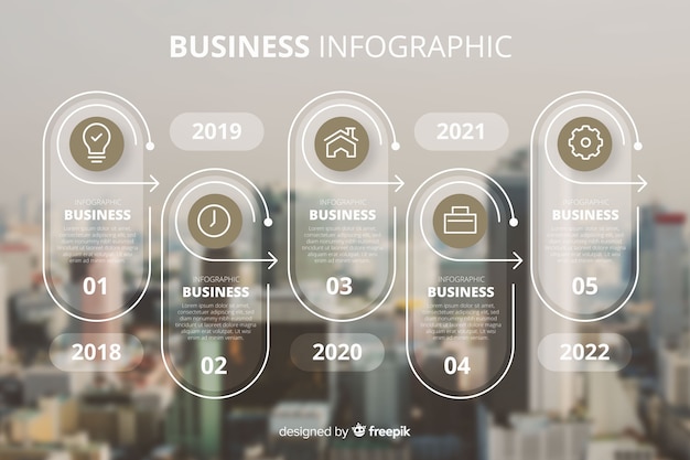 Vector plantilla de infografía de negocios con foto