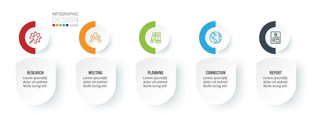 plantilla de infografía de negocios de gráfico de línea de tiempo