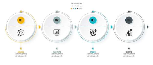 plantilla de infografía de negocios de gráfico de línea de tiempo