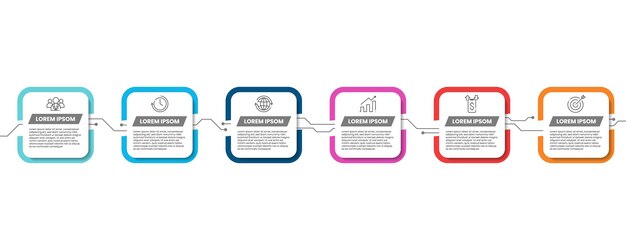 plantilla de infografía para negocios línea de tiempo moderna