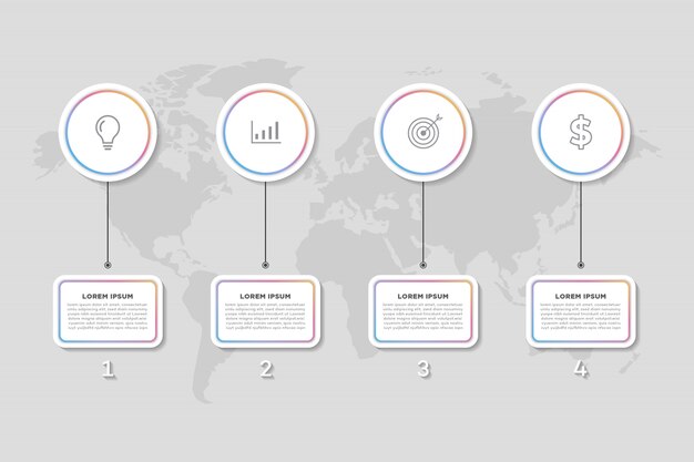 Plantilla de infografía de negocios paso