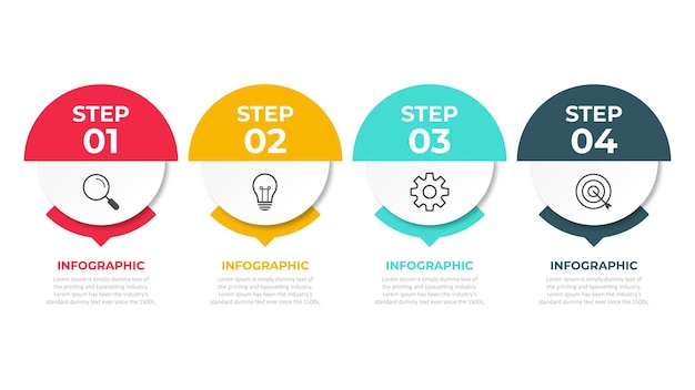 Plantilla de infografía de negocios de presentación con 4 opciones Ilustración vectorial