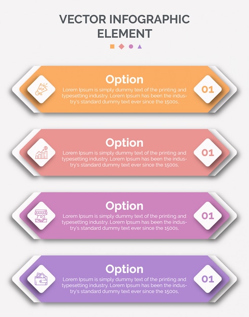 Plantilla de infografía con número e icono