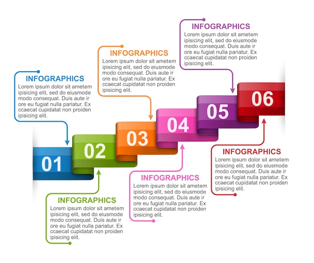Plantilla de infografía con opción de números para presentaciones de negocios.
