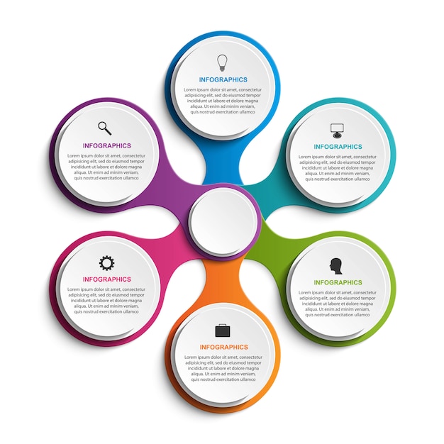 Plantilla de infografía con opción de números para presentaciones de negocios.