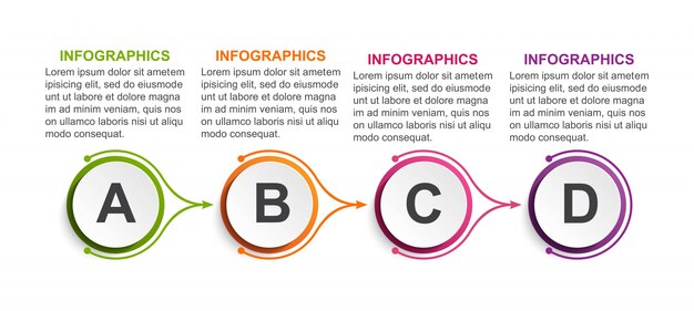 Plantilla de infografía con opción de números para presentaciones de negocios.