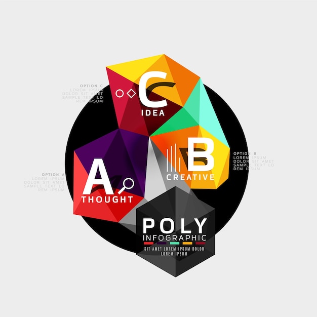 plantilla de infografía de opción de triángulo abstracto vectorial
