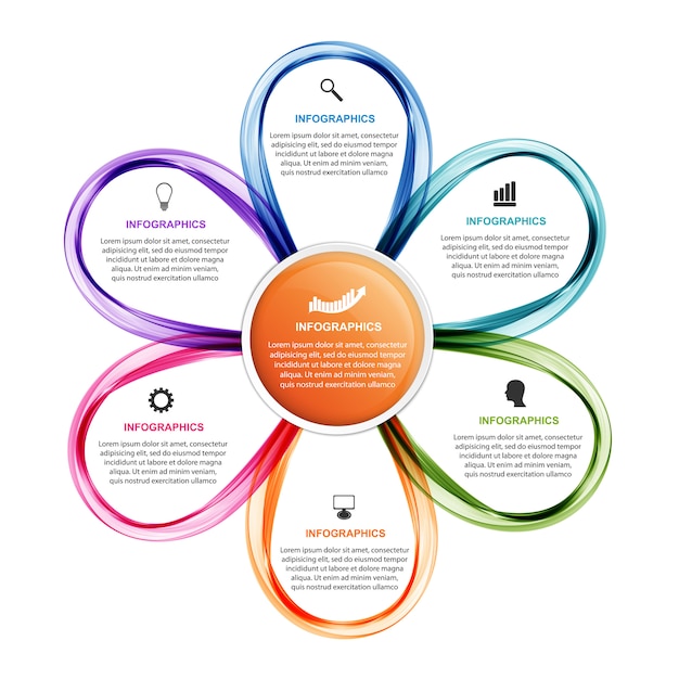 Plantilla de infografía de opciones de flor.