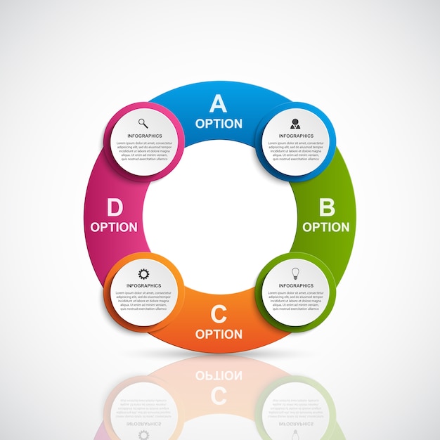 Vector plantilla de infografía de opciones de negocios.