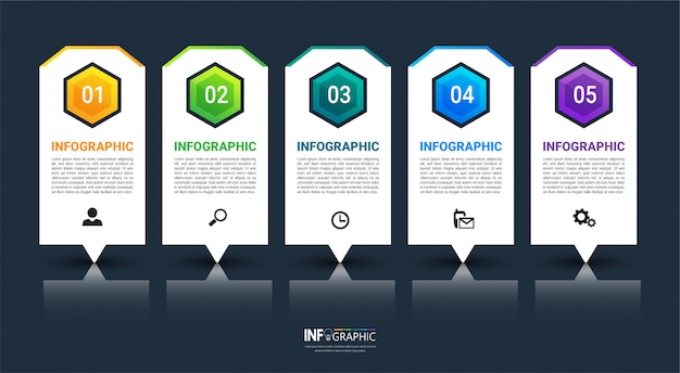 Plantilla de infografía paso