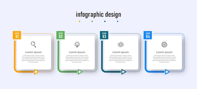 Plantilla de infografía de pasos profesionales de diseño