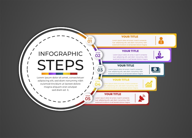 Plantilla de infografía de pasos profesionales de vector libre