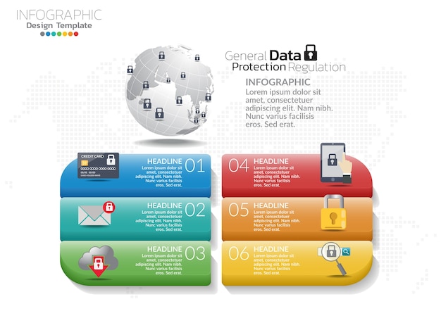Plantilla de infografía con pasos u opciones.