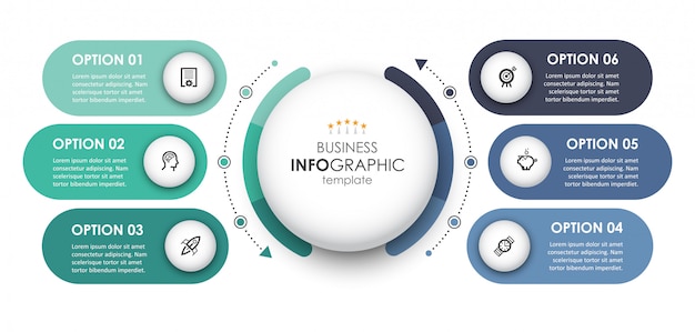 Plantilla de infografía con pasos