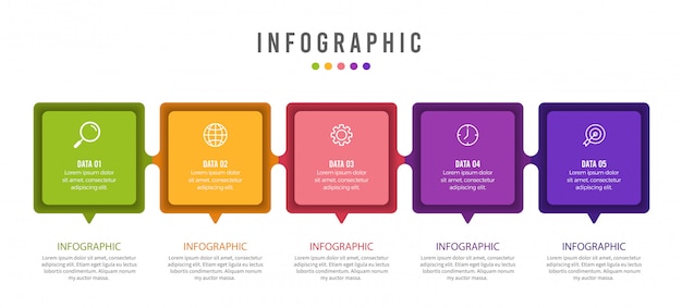 Vector plantilla de infografía con pasos