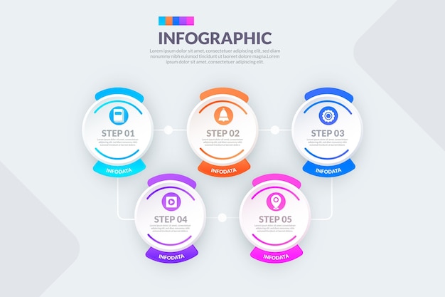 Vector plantilla de infografía de pasos