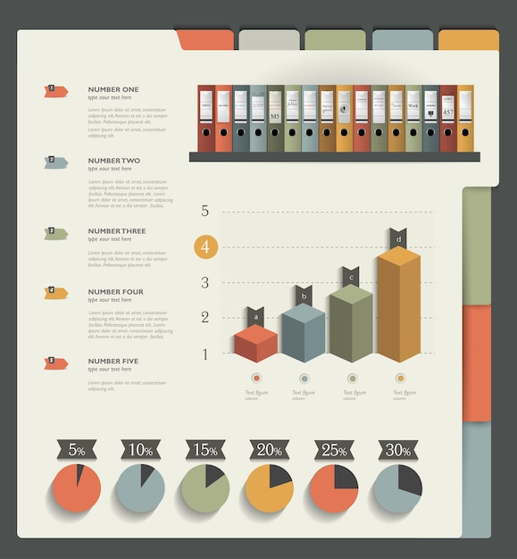 Plantilla de infografía plana.