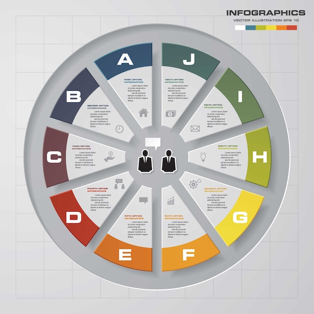 Plantilla de infografía de presentación de 10 opciones.