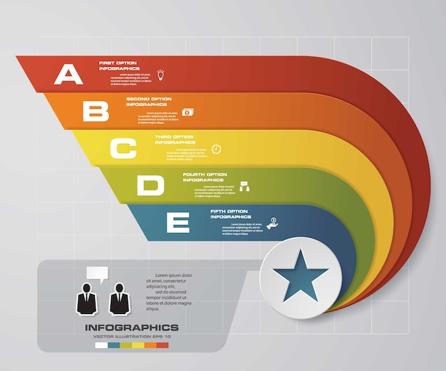 Plantilla de infografía de presentación de 5 opciones.