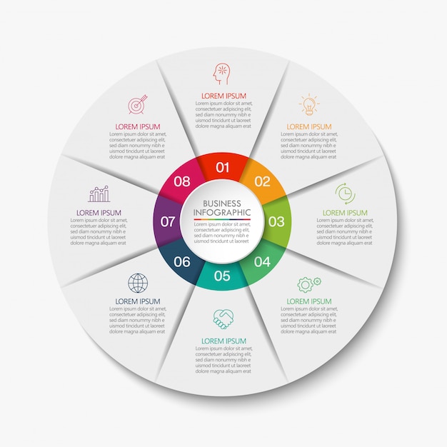 Plantilla de infografía presentación círculo empresarial