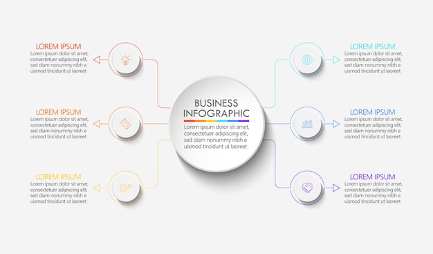 Plantilla de infografía presentación círculo empresarial