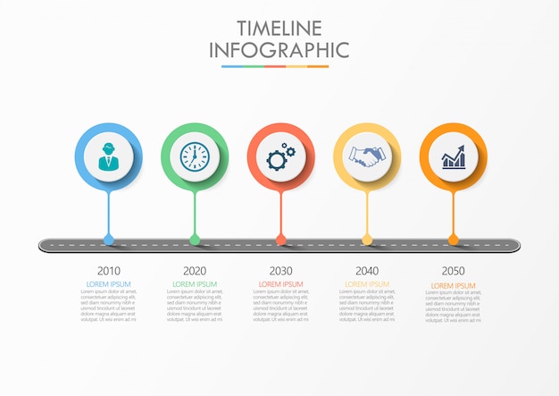 Plantilla de infografía de presentación de negocios hoja de ruta