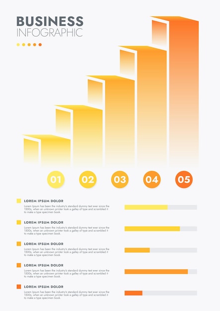 Vector plantilla de infografía para la presentación visualización de datos empresariales diagrama de procesos y impulso del éxito