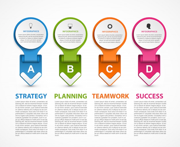 Plantilla de infografía para presentaciones de negocios.