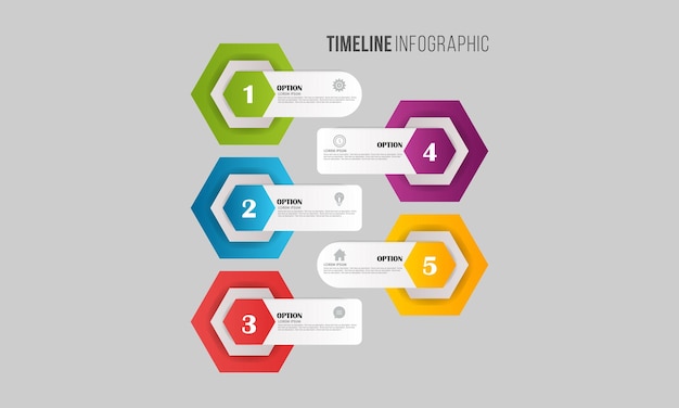 Plantilla de infografía de proceso de degradado Vector