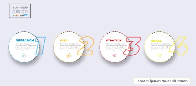 plantilla de infografía de proceso de gradiente