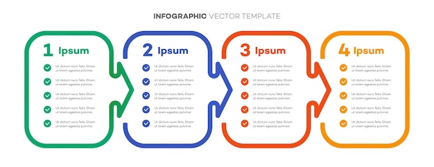 Plantilla de infografía proceso de línea de tiempo 4 opción o vector de estilo de color de línea de paso para presentación 10 pasos
