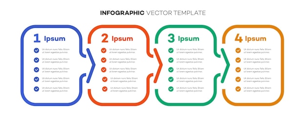 Plantilla de infografía proceso de línea de tiempo 4 opción o vector de estilo de color de línea de paso para presentación 10 pasos