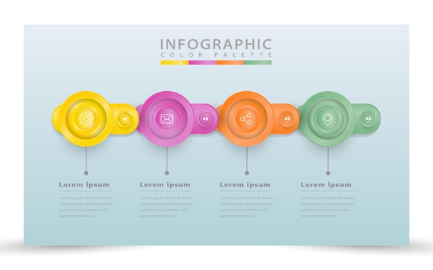 Plantilla de infografía de proceso realista