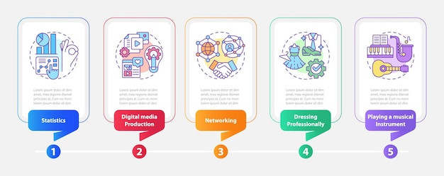 Plantilla de infografía de rectángulo de habilidades profesionales