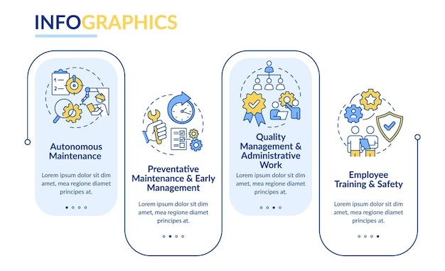Plantilla de infografía de rectángulo de mantenimiento productivo total