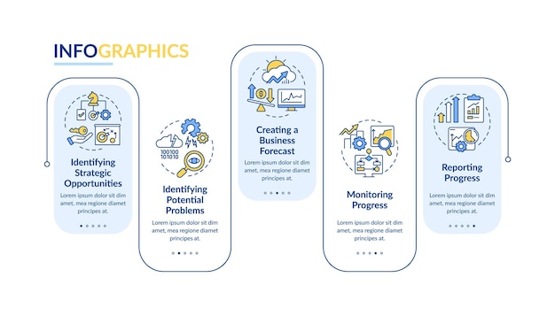 Plantilla de infografía de rectángulo de responsabilidades de analista de negocios