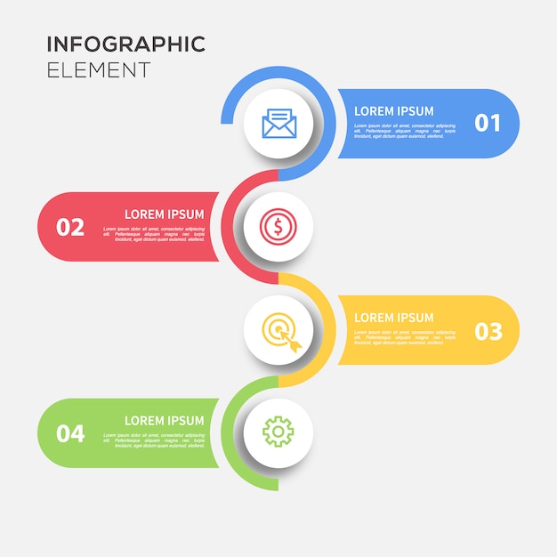 Plantilla de infografía redonda coloreada