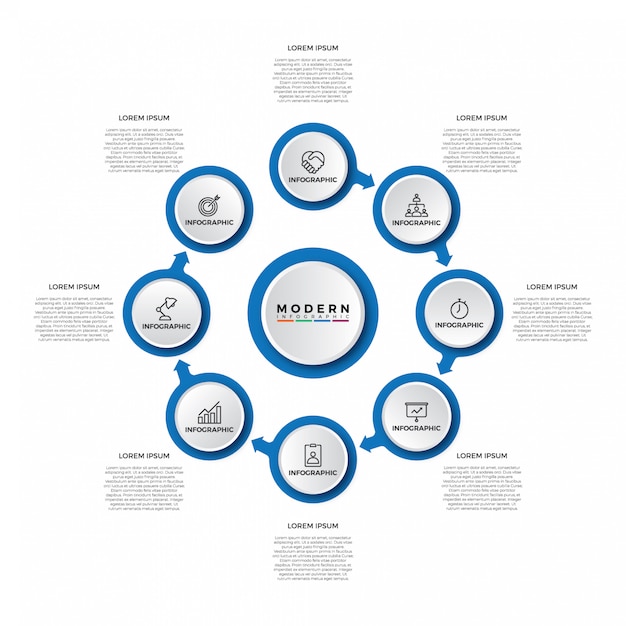 Plantilla de infografía simple paso moderno