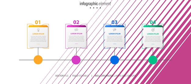 Plantilla de infografía de tabla de contenido de diseño moderno vectorial