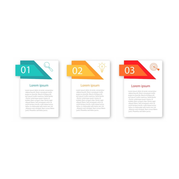 Plantilla de infografía de tres pasos para negocios premium