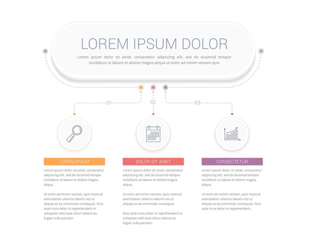 Plantilla de infografía con tres pasos