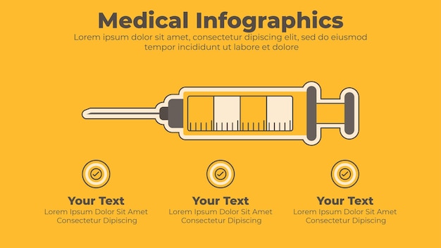 Plantilla de infografía de vacuna médica de inyección