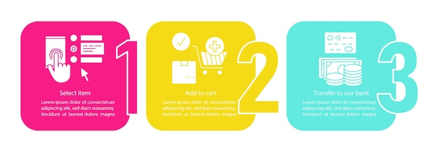 Plantilla de infografía de vector de compras en línea